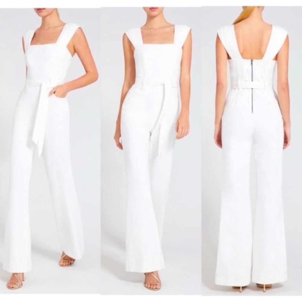[NEW] Alice + Olivia Gorgeous belt denim jumpsuit
